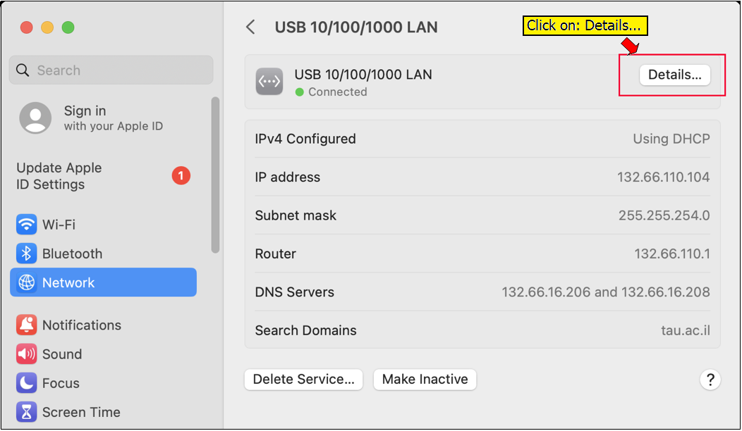 Find MAC address OS13