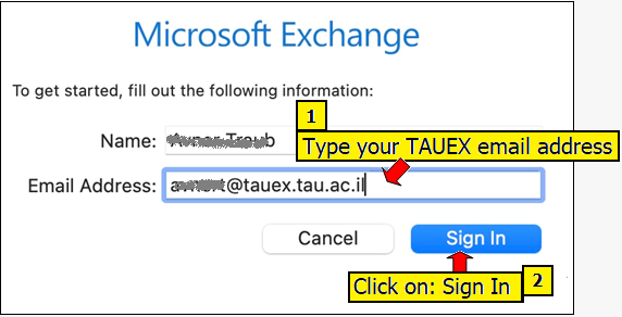 Set up TAUEX account on Apple Mail