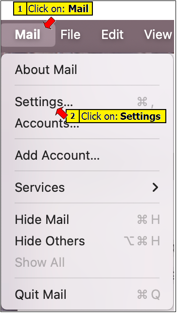 Update password in Apple MAIL (OS13 or higher)