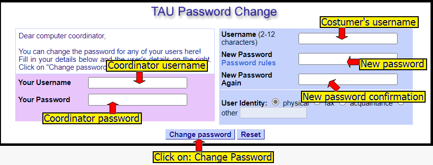 Password Change by Admins